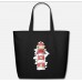 Lighthouse Watercolor Motif Black Eco-Friendly Tote Bag